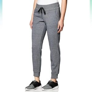 Calvin Klein Women's Premium French Terry Black Heather Fleece Jogger NWT
